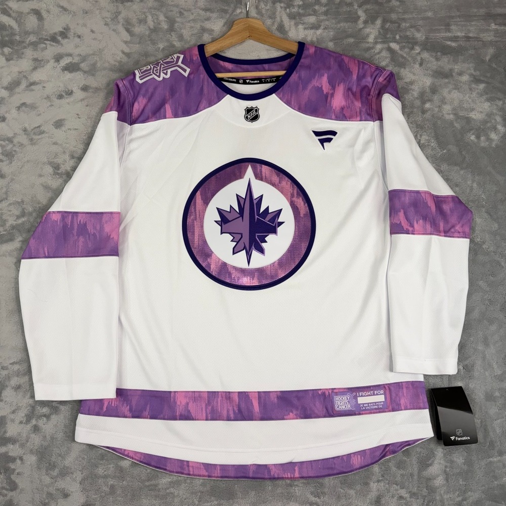 Fanatics Winnipeg Jets Jersey Mens Large Hockey Fights Cancer 2024 White Pink
